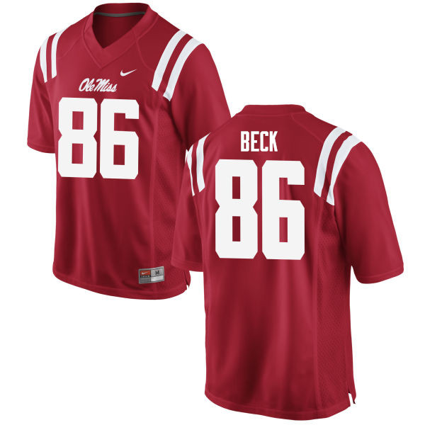 Men #86 Drake Beck Ole Miss Rebels College Football Jerseys Sale-Red - Click Image to Close